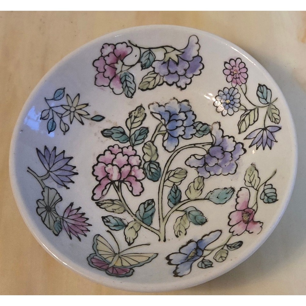 Windsor Court Hotel Decorative Porcelain Saucer Floral Butterfly Trinket Dish